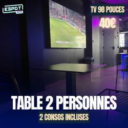 Table 2 personnes : Watchparty PSG vs INTER