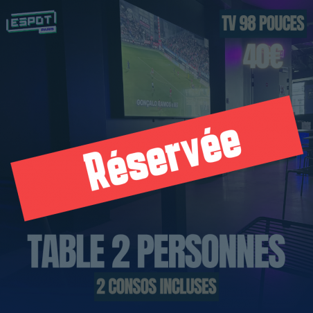 Table 2 personnes : Watchparty PSG vs INTER