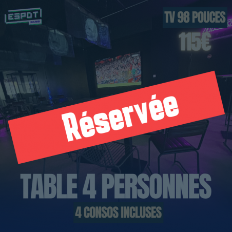 Réservation table 4 pers (Fabian) - FOOT